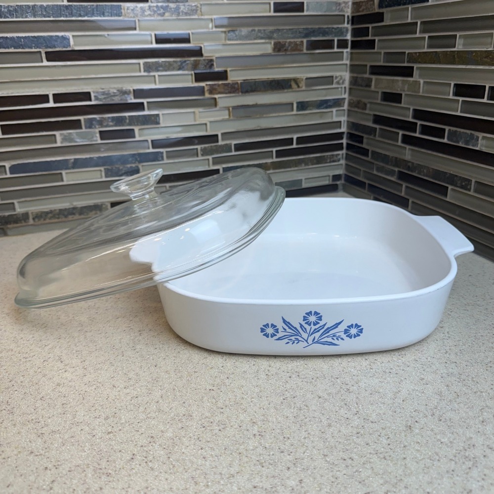 Vintage Corning Ware Cornflower Blue A-10-B Casserole Dish with Lid 2.5 Quart